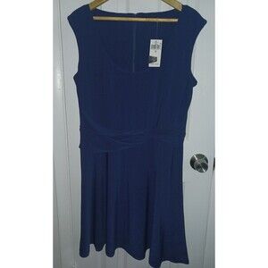 Lauren Ralph Lauren Mini A-Line Dress Womens 12 Navy Jersey‎ Knit Elegant Chic